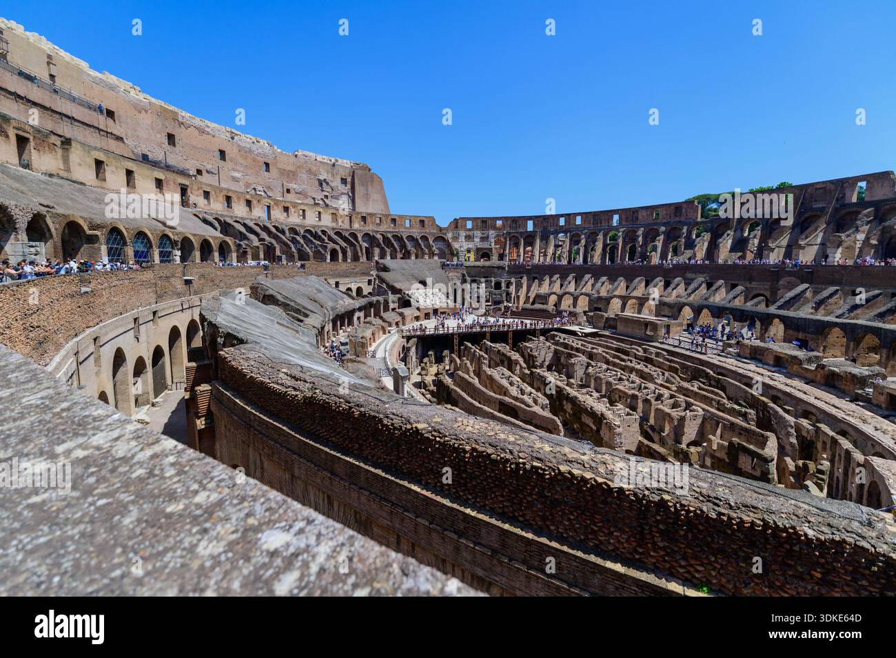 Interior View Of The Colosseum Amphitheater Showing Underground 