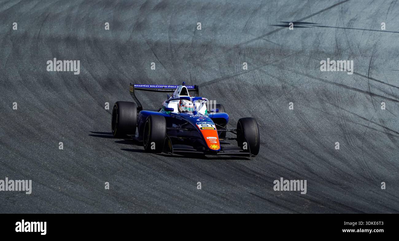 Falcons Formula Racing The car of Mumbai Falcons Racing Limited is seen racing during the ...