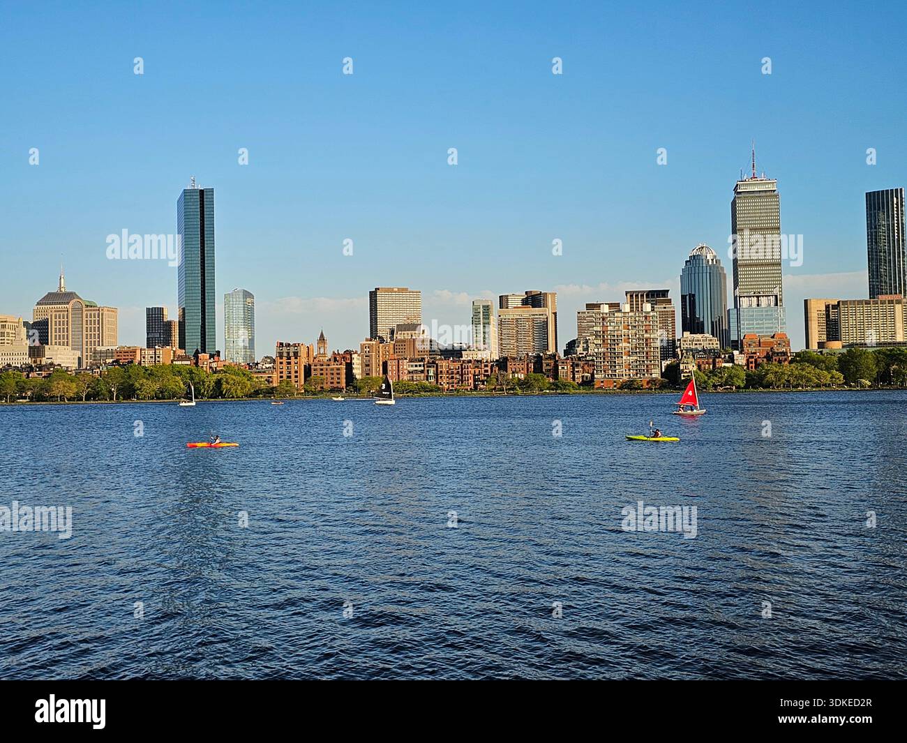 Boston skyline and Charles River recreation Stock Photo - Alamy