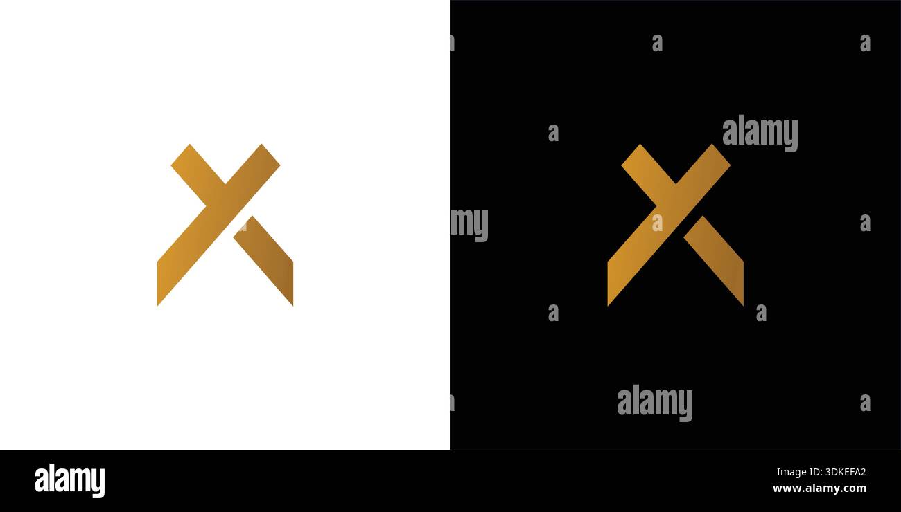 Simple and strong letter X initials logo design Stock Vector