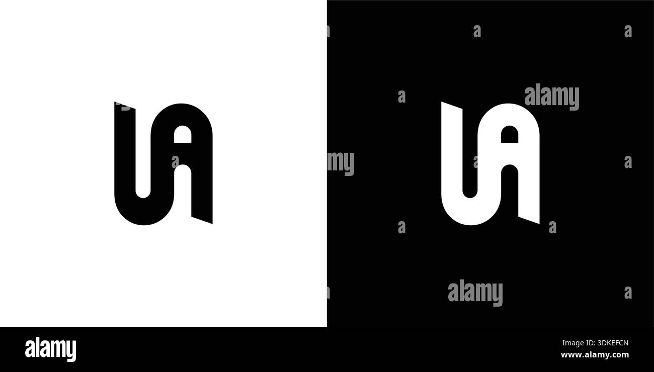Modern and unique letter UA initials logo design Stock Vector