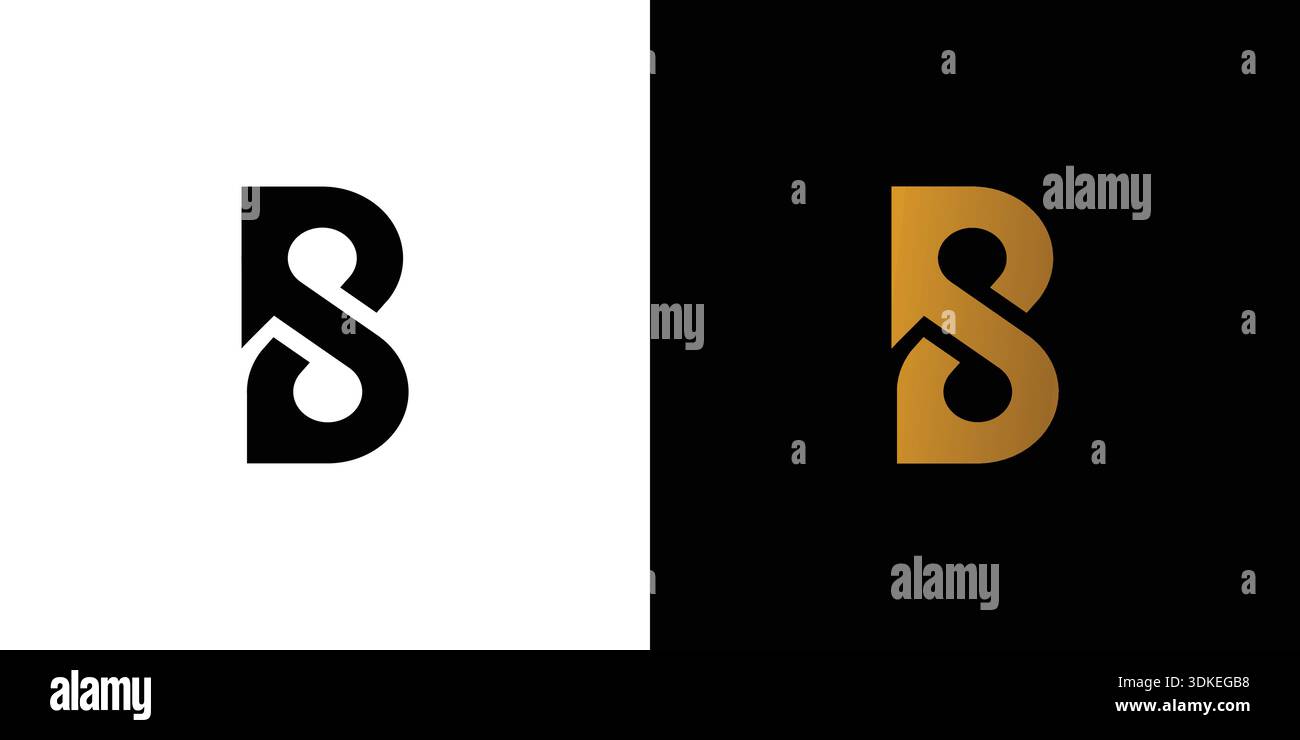 Unique and modern  BS initials logo design Stock Vector