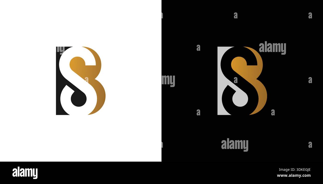 Unique and modern letter BS initials logo design Stock Vector