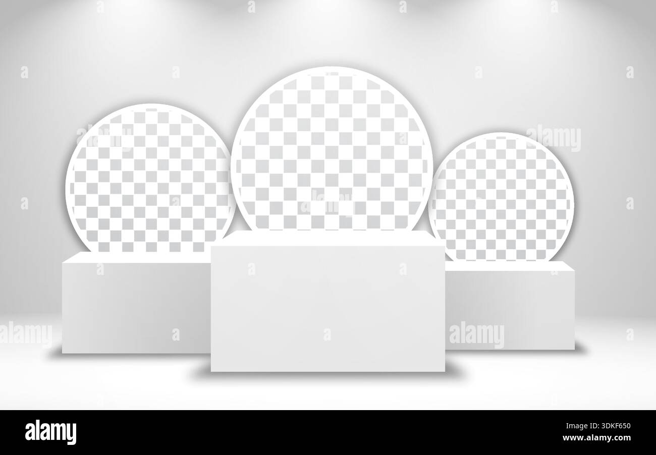 winners podium with spotlights. Pedestals. Vector illustration Stock ...