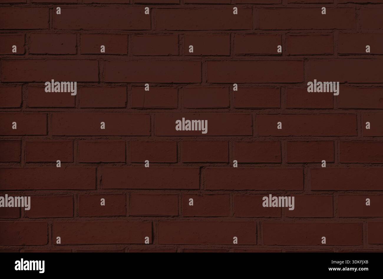 Red brick wall, dark background for design. Part of red painted brick wall. Empty Stock Photo
