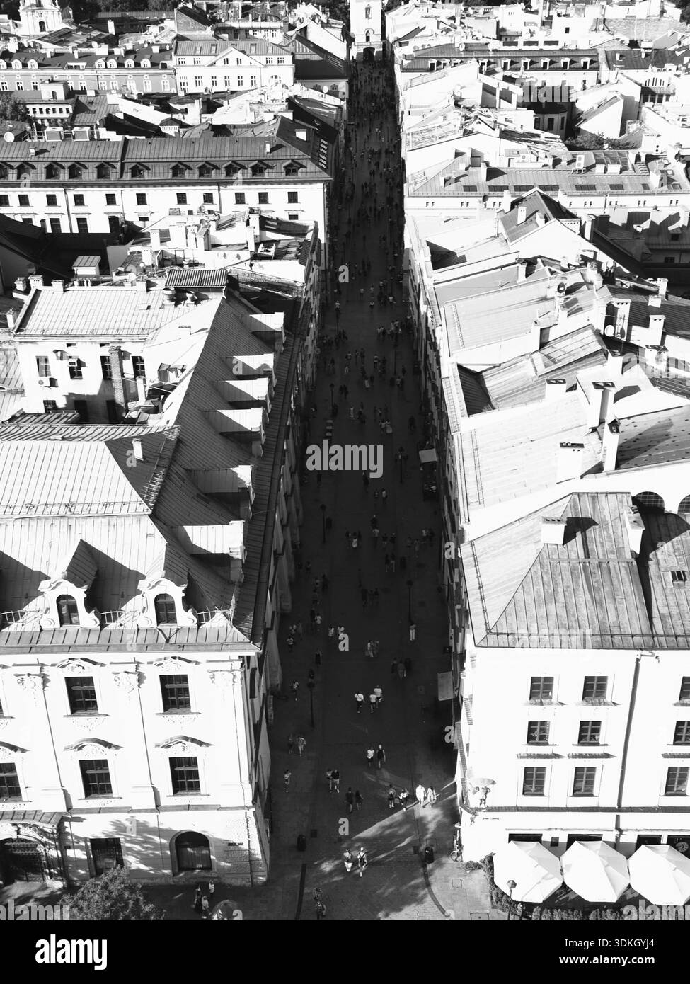 Aerial view of city busy road Black and White Stock Photos & Images - Alamy