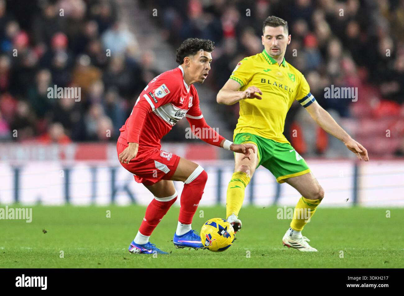 Jeremy Sarmiento Of Controls The Ball During The Sky Bet Jeremy Sarmiento Of Controls The Ball During The Sky Bet Match Between And Norwich City At The Riverside Stadium On Saturday 31st January 2026 Photo Trevor Wilkinson Mi News 3DKH217 