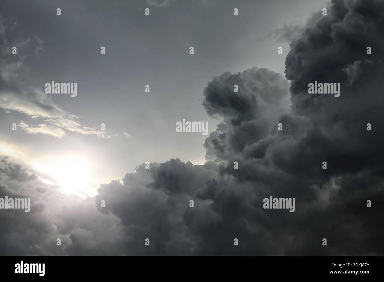 Dramatic Cloudscape Area with Ray of Light Stock Photo
