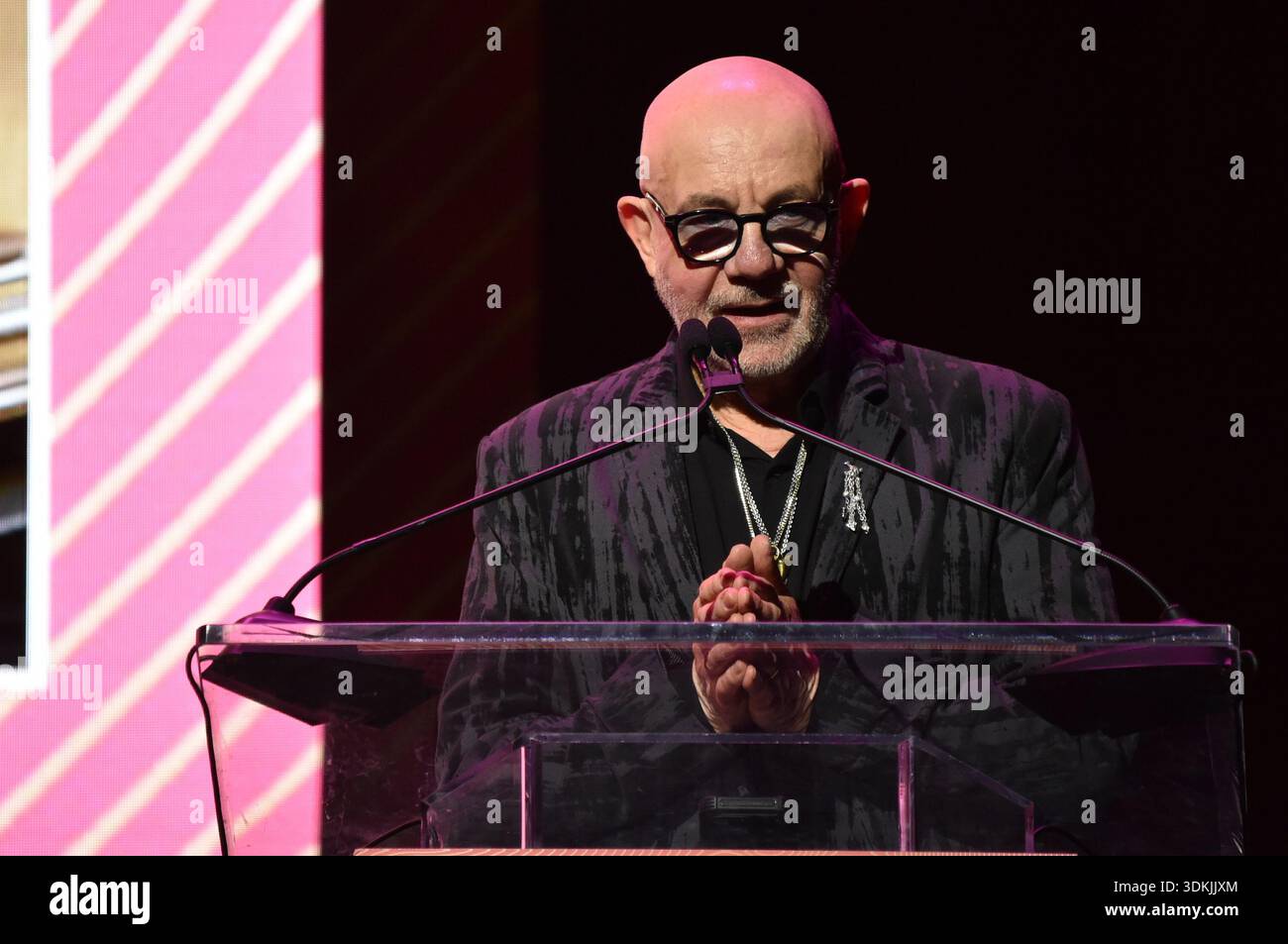 Bernie Taupin accepts the trustees award during the Recording Academy's ...