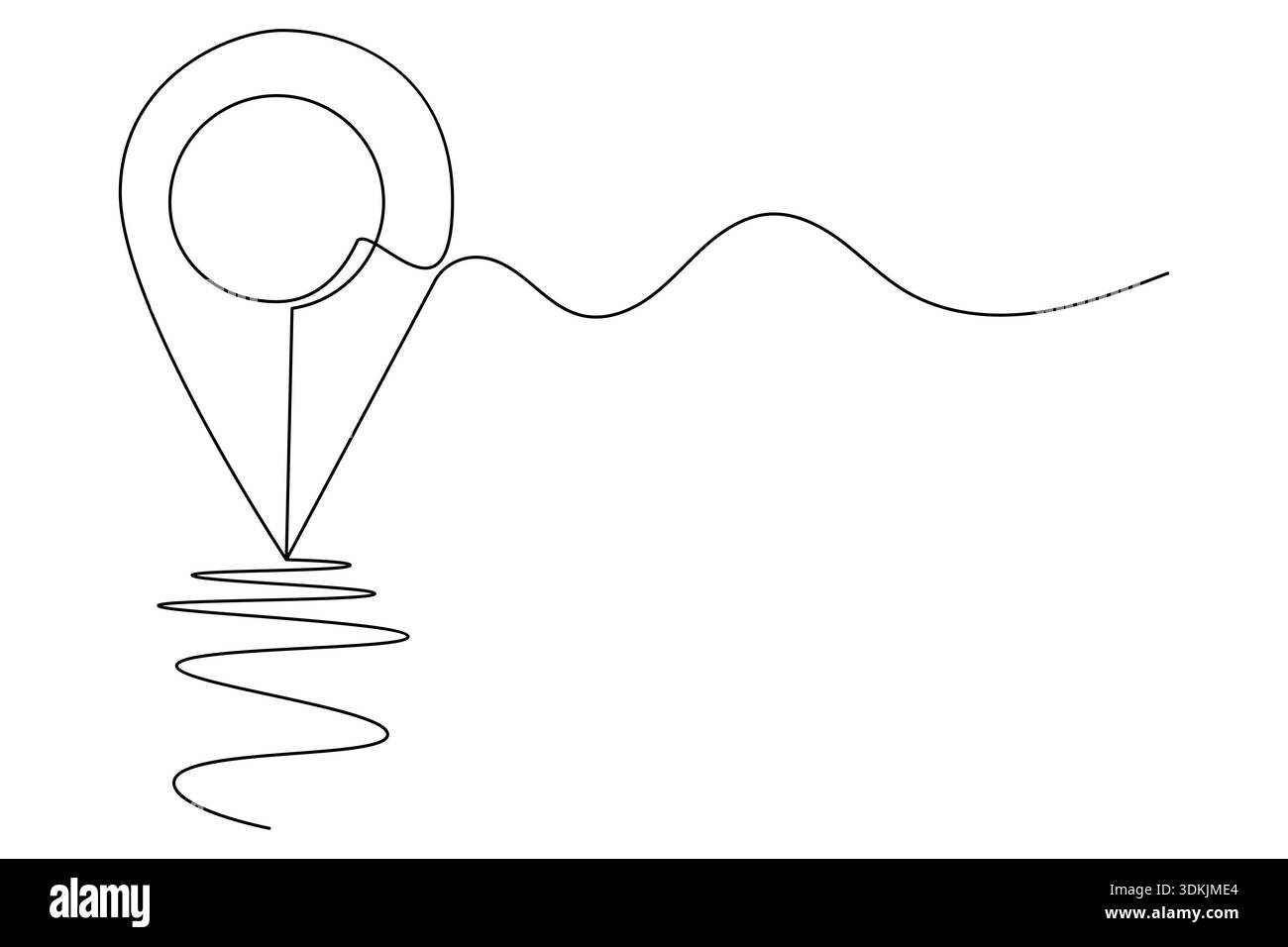 Location icon continuous one line drawing on white background Stock ...