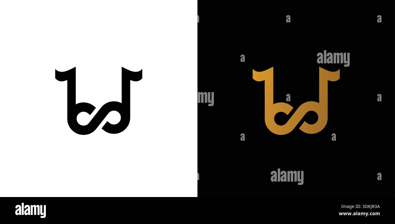 Infinity Music logo design is unique and modern Stock Vector