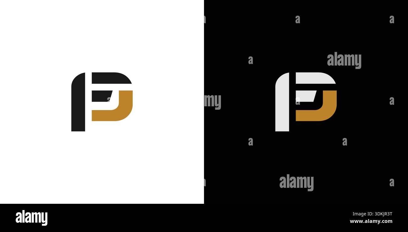 Modern and unique letter FP initials logo design Stock Vector