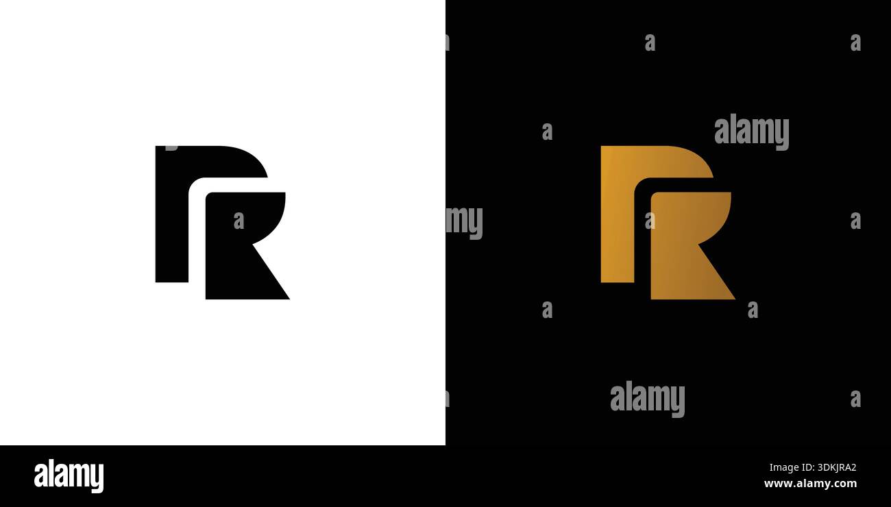 Strong and modern letter R initials logo design Stock Vector