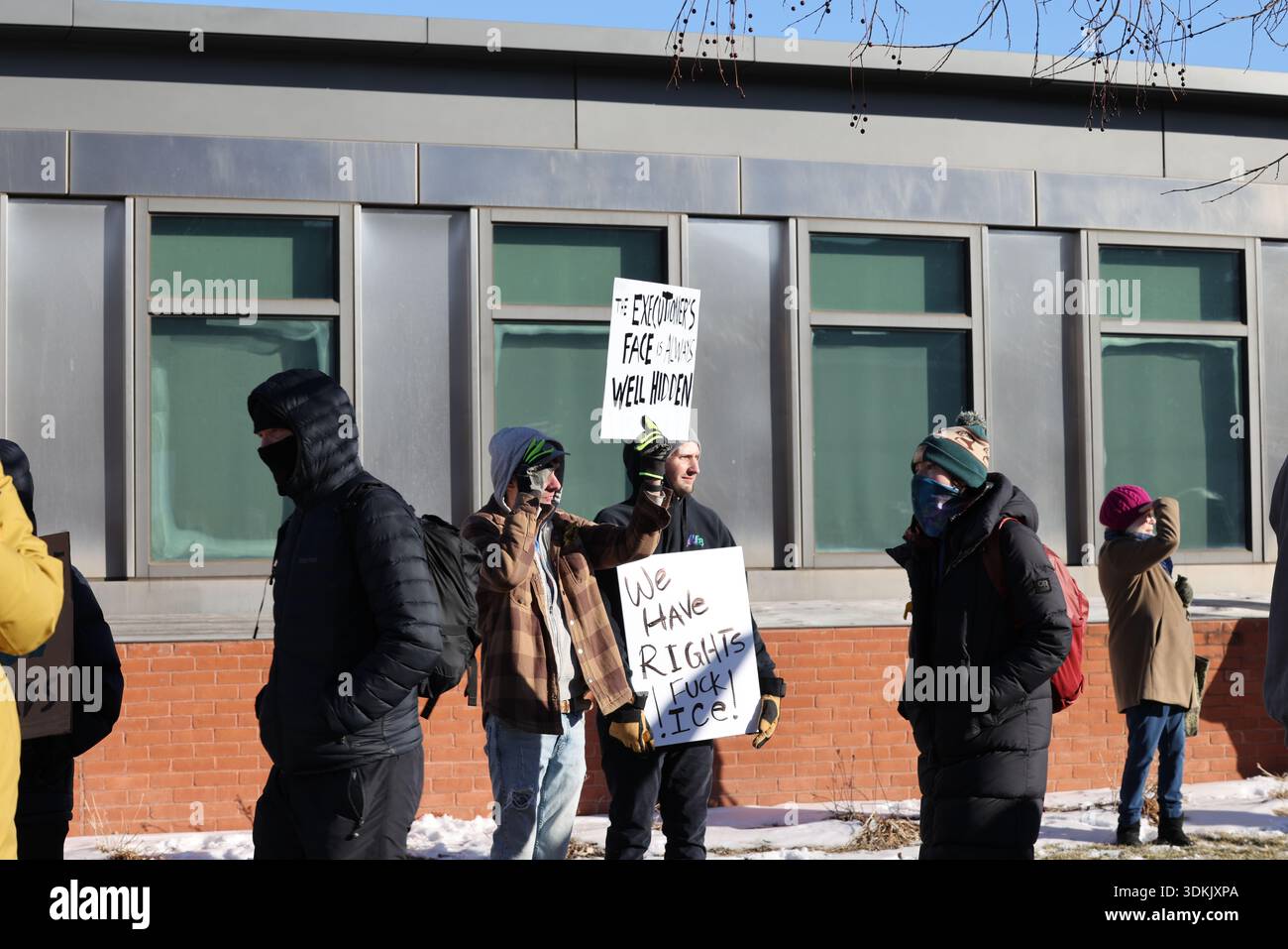 Minneapolis, MN, USA. 31st Jan, 2026. Demonstrators brave extreme cold ...