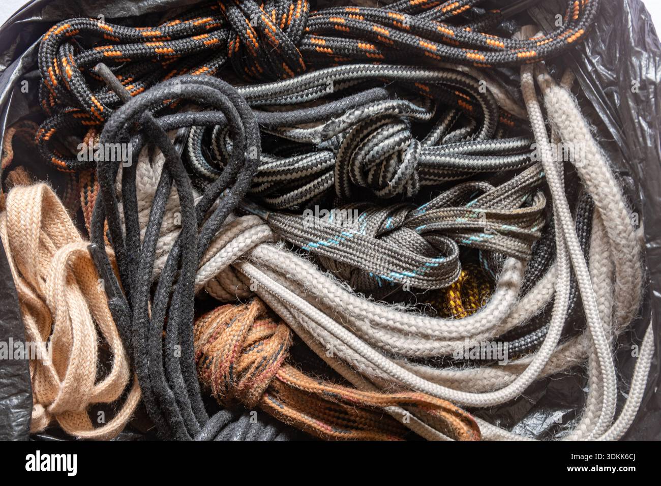 Collection of boot laces Stock Photo
