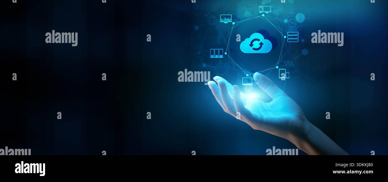Cloud Computing Technology for Secure Data Storage and Network Integration. Stock Photo