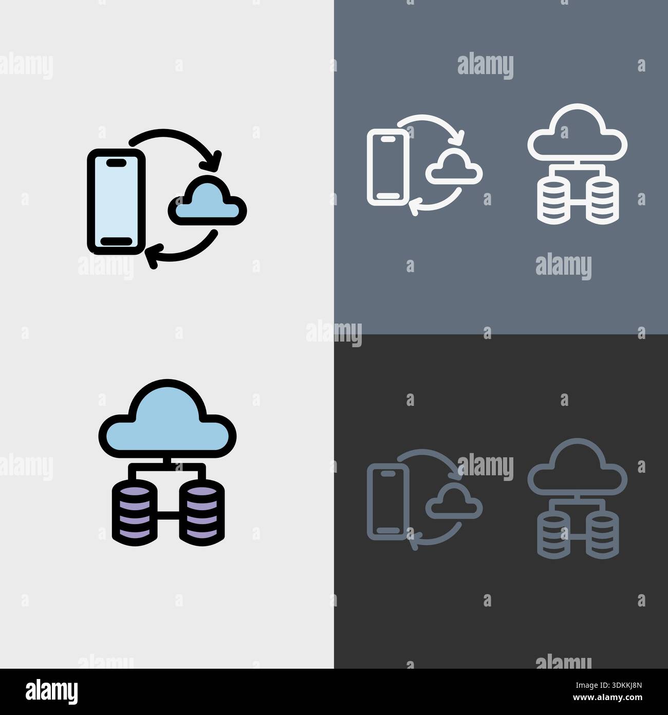 Cloud computing symbol - Cloud computing, cloud infrastructure, technology and network vector symbol set. Stock Vector
