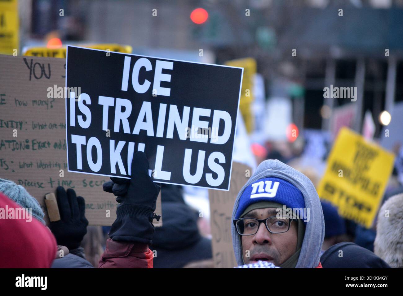Anti-ICE rally in Lower Manhattan following the killing of civilians by ...
