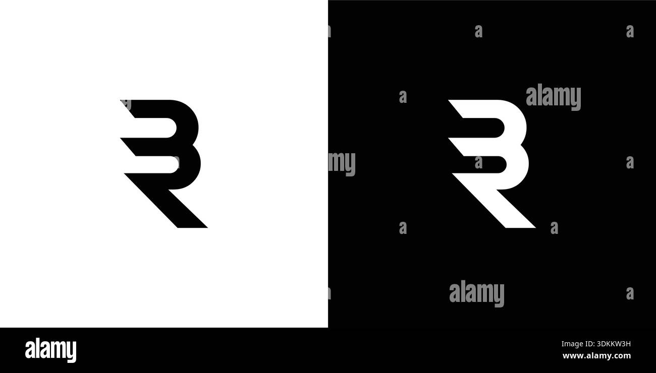 Modern and unique letter BR initials logo design Stock Vector