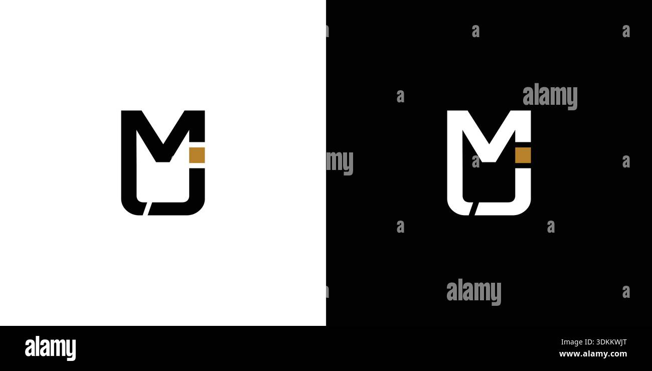 Modern and unique letter MJ initials logo design Stock Vector
