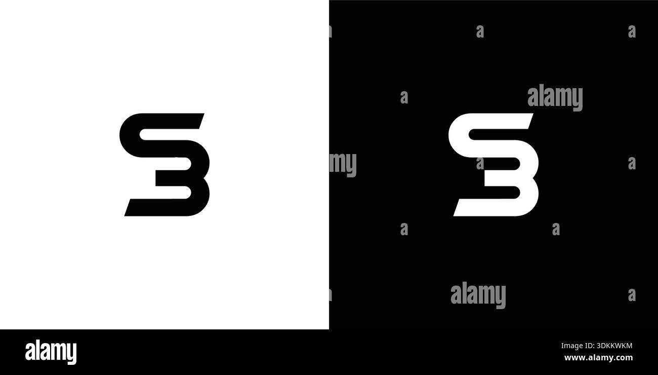 Modern and unique letter SB initials logo design Stock Vector