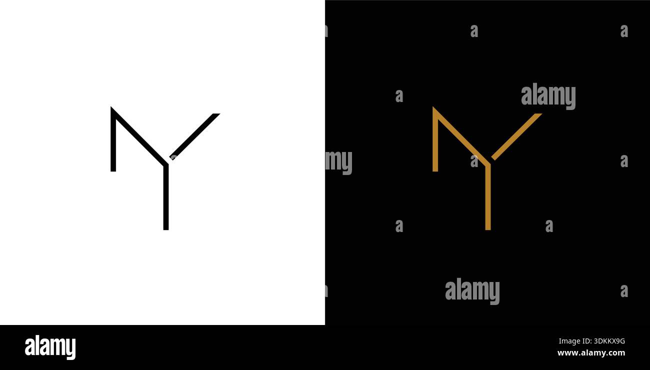 Simple and unique NY logo design Stock Vector