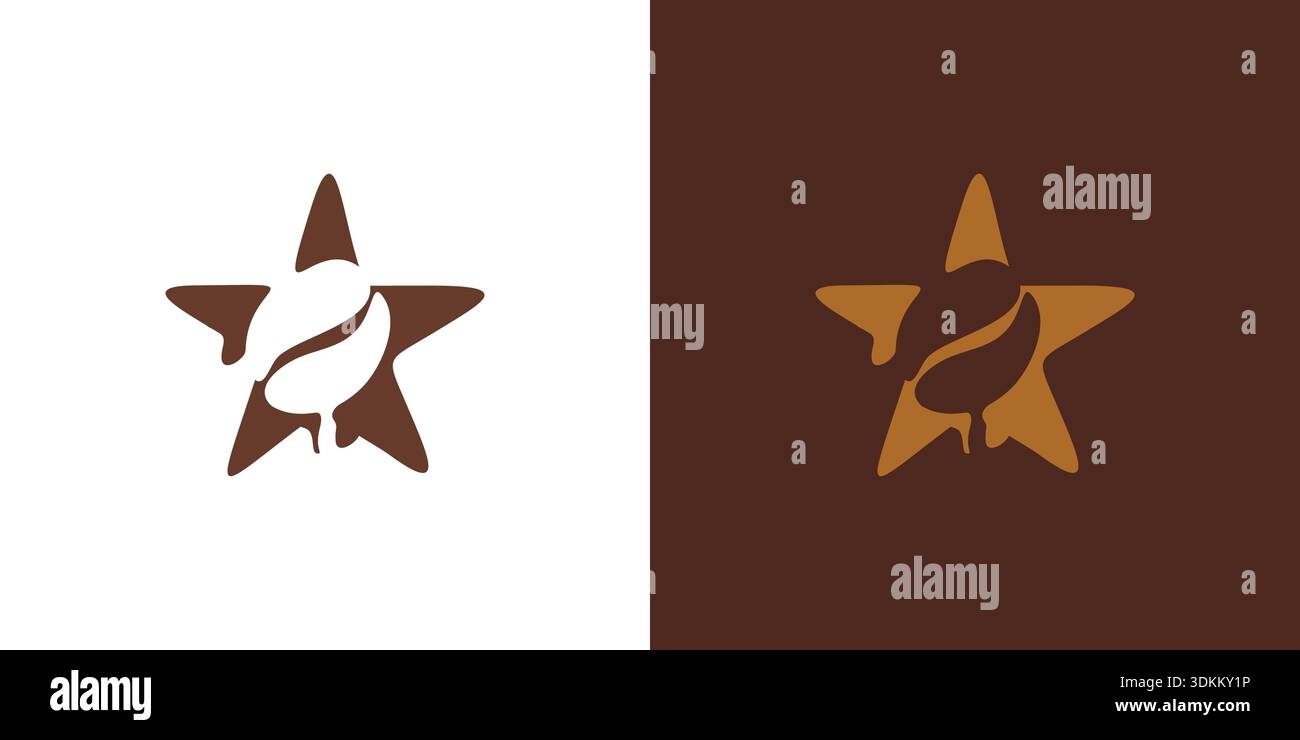 The coffee star logo design is unique and modern Stock Vector