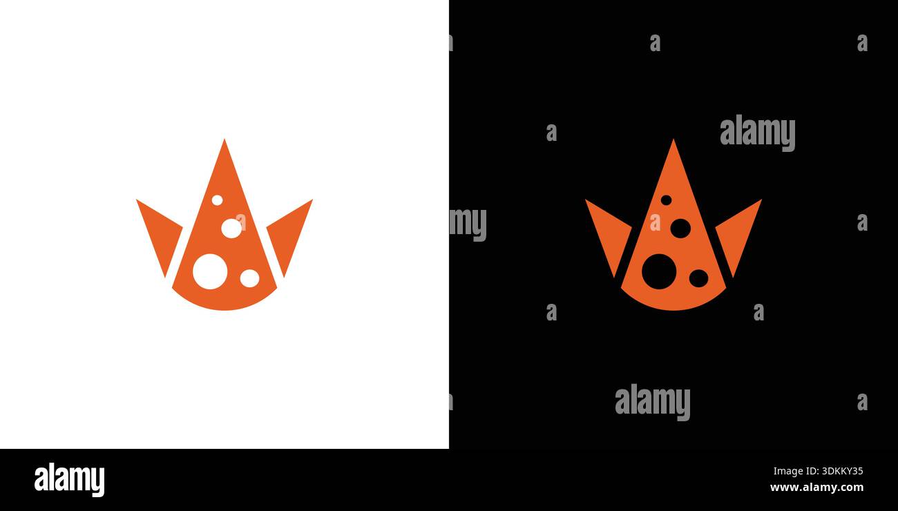 The King of Pizza logo design is unique and fun Stock Vector