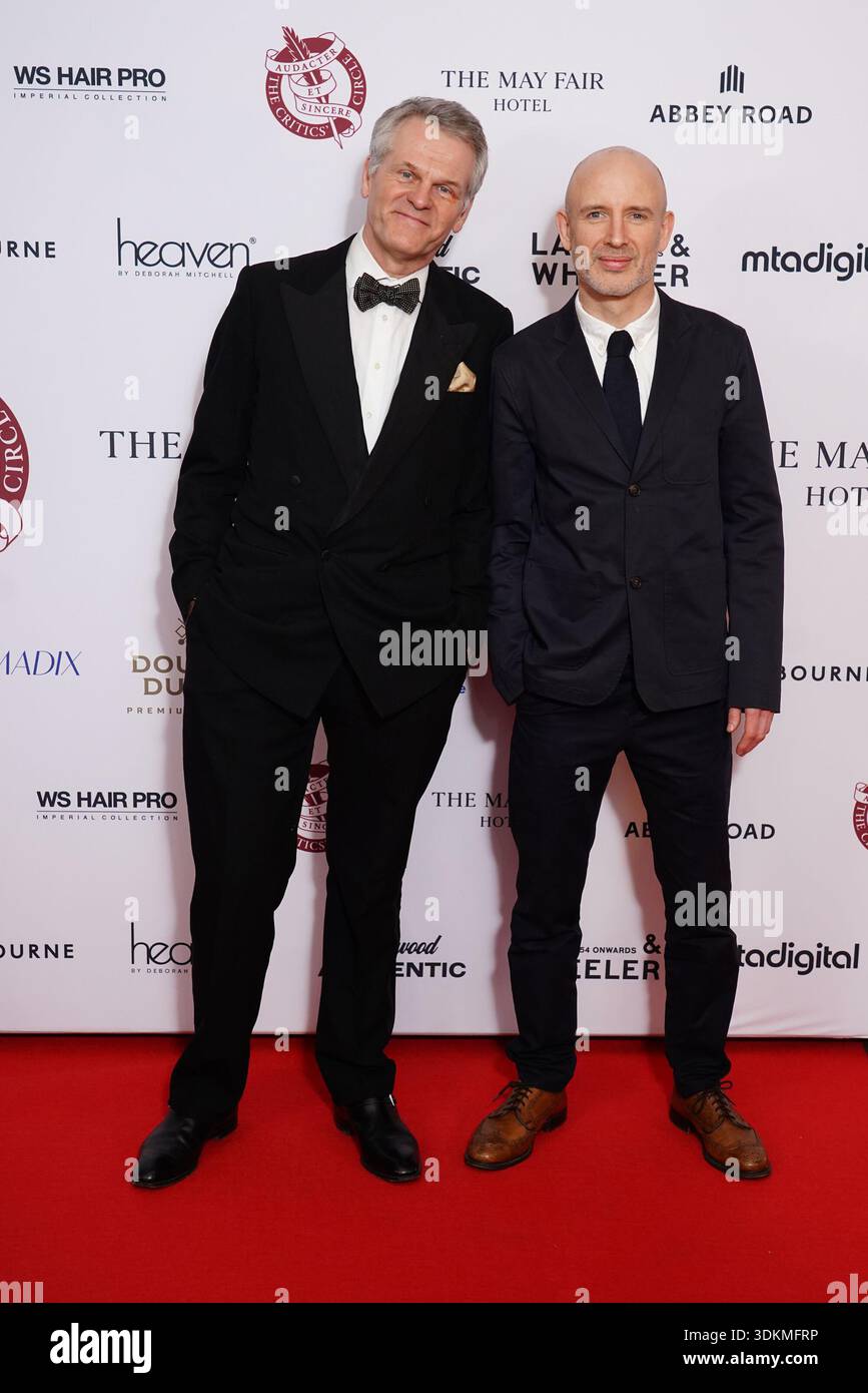 Sam Rice Edwards Peter Worsley (left) and Sam Rice-Edwards attends the Critics' Circle ...