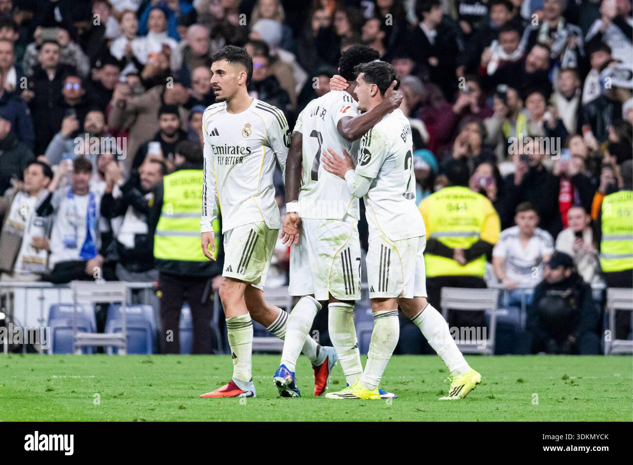 Spanish La Liga EA Sports soccer match Real Madrid vs Rayo Vallecano at ...