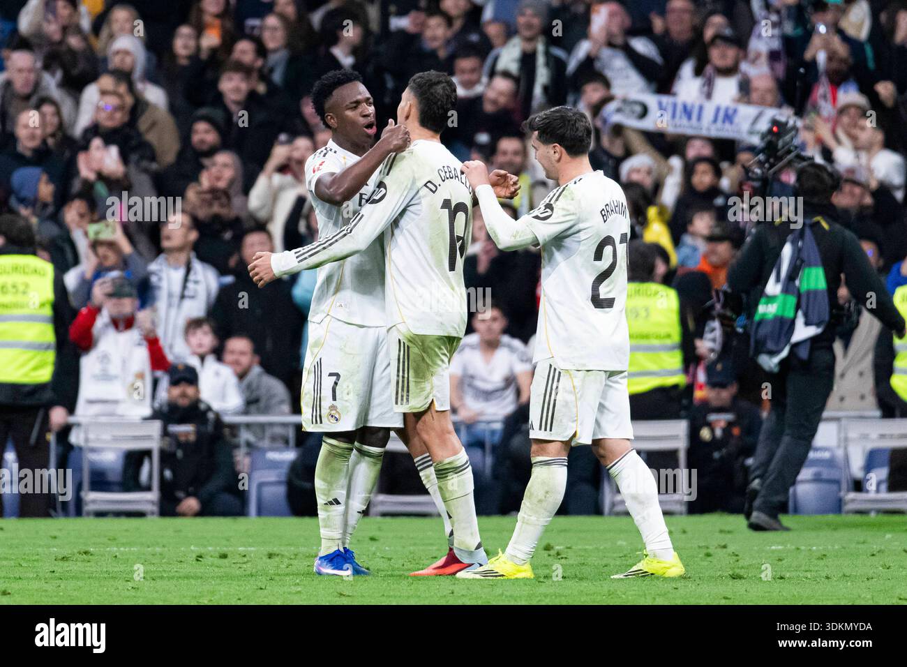 Spanish La Liga EA Sports soccer match Real Madrid vs Rayo Vallecano at ...