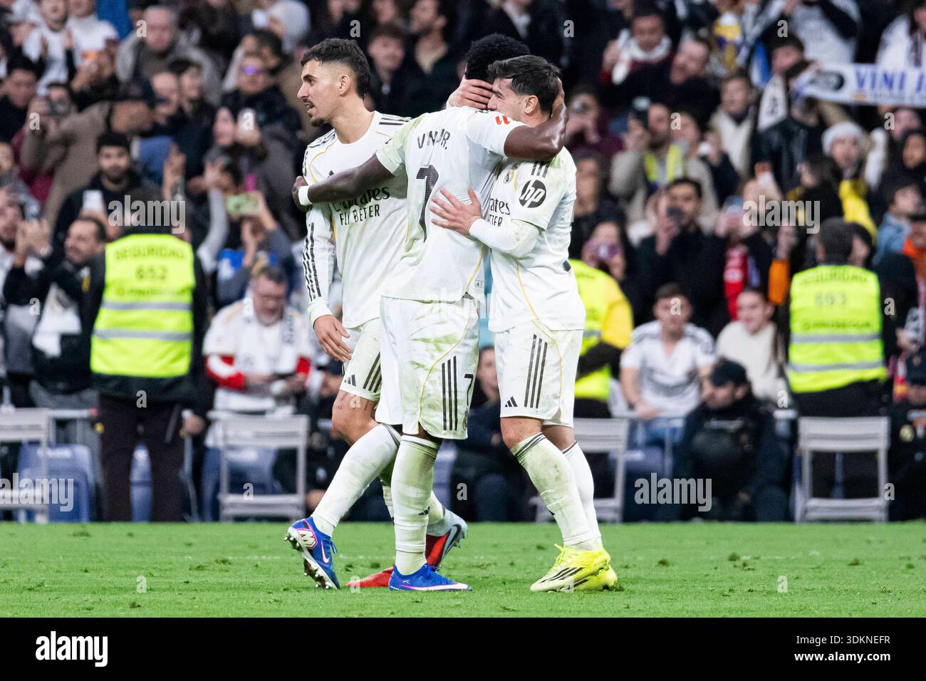 Spanish La Liga EA Sports soccer match Real Madrid vs Rayo Vallecano at ...