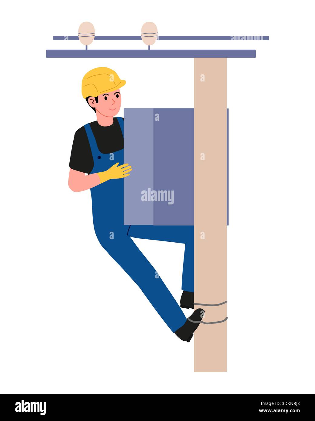Man work electric wires Stock Vector Images - Alamy