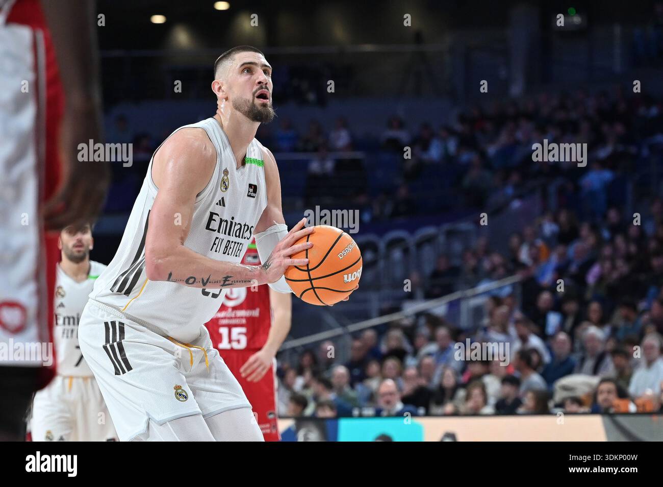 Madrid, Spain. 01st Feb, 2026. Alex Len of Real Madrid a during Liga ...