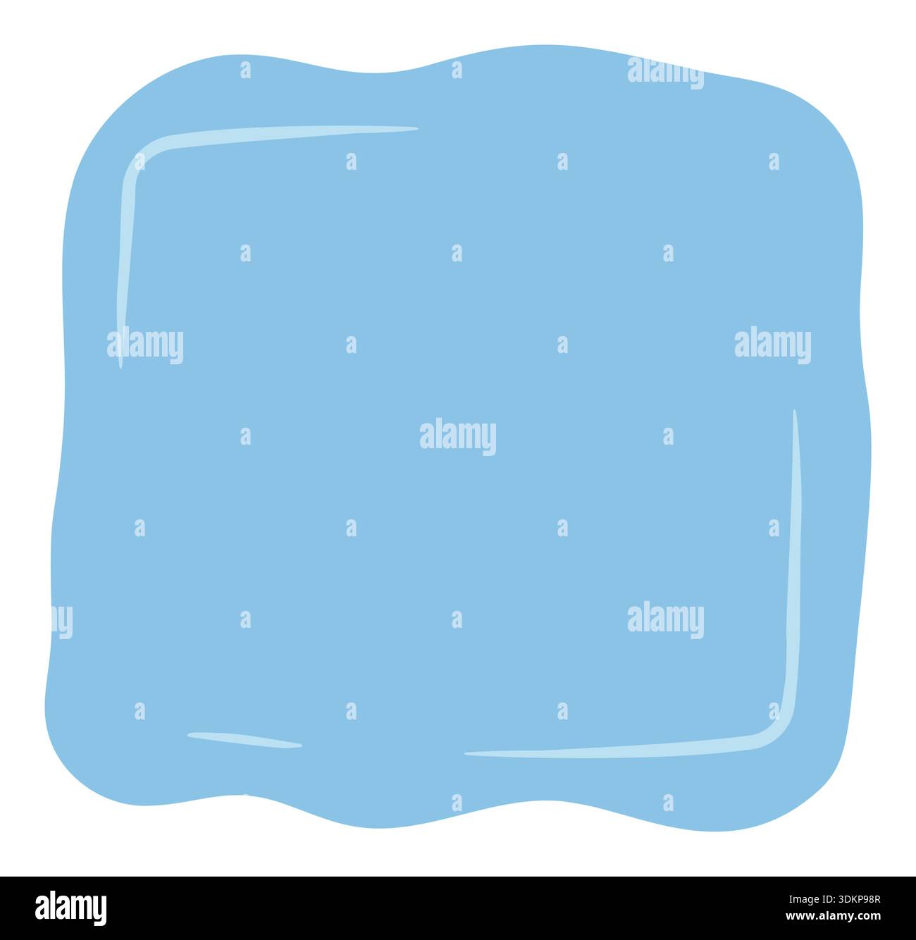Fluid Hand Drawn Blue Squiggle Sticker Stock Vector