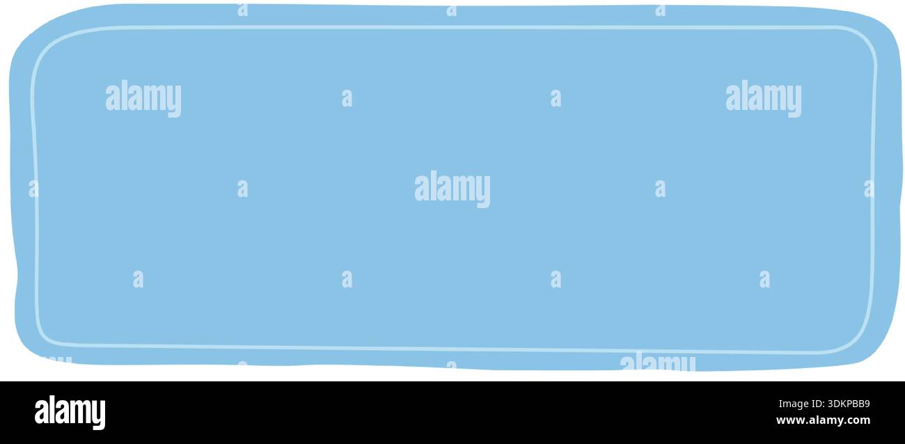 Blue Organic Squiggle Rectangle Badge Stock Vector