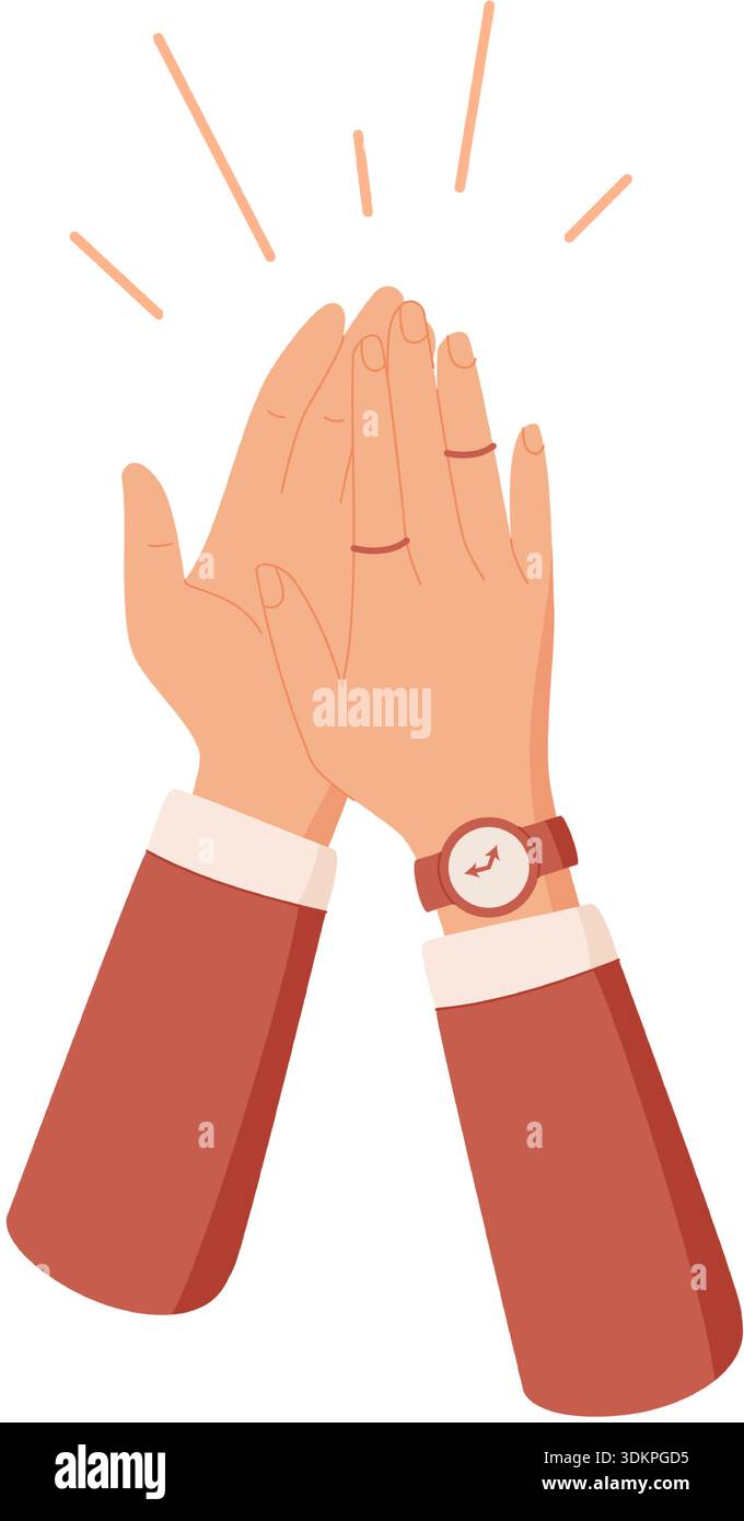 Clapping Hands In Flat Style Stock Vector