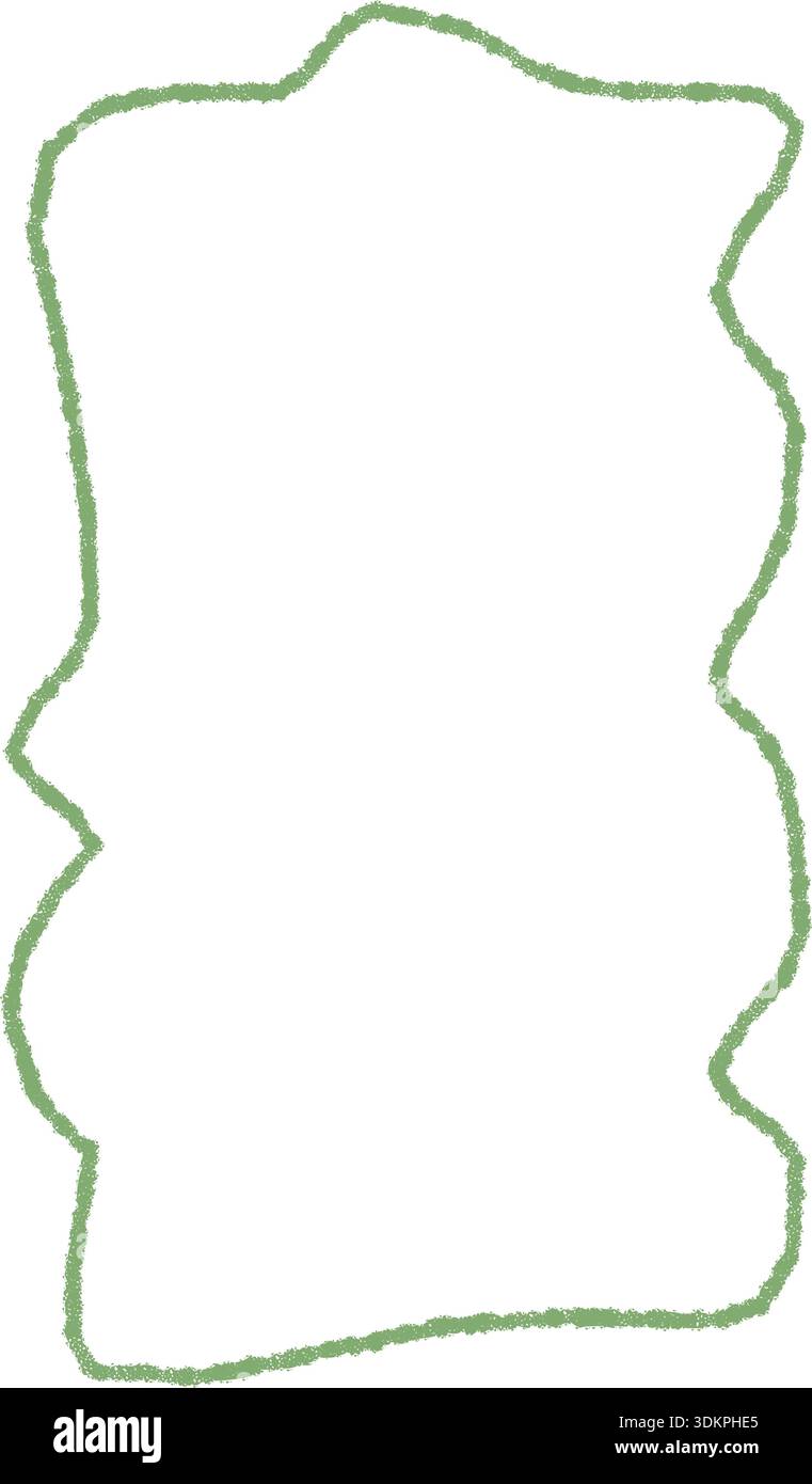 Chalk Squiggle Outline Rectangle Frame Stock Vector