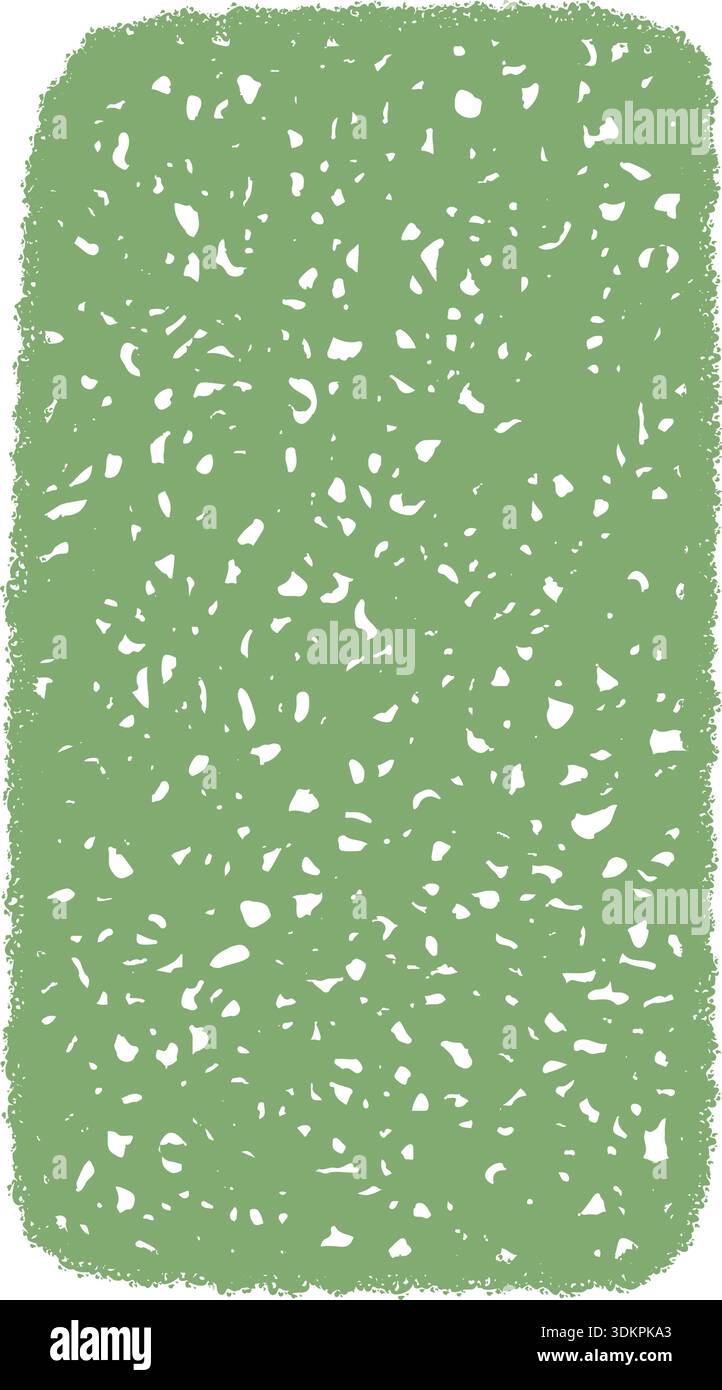 Green Chalk Squiggle Rectangle Sketch Frame Stock Vector