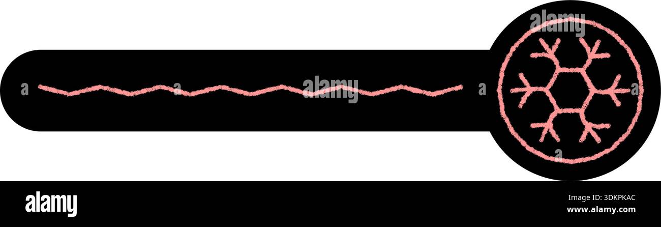 Chalk Snow Flake Sticker Icon Black Stock Vector