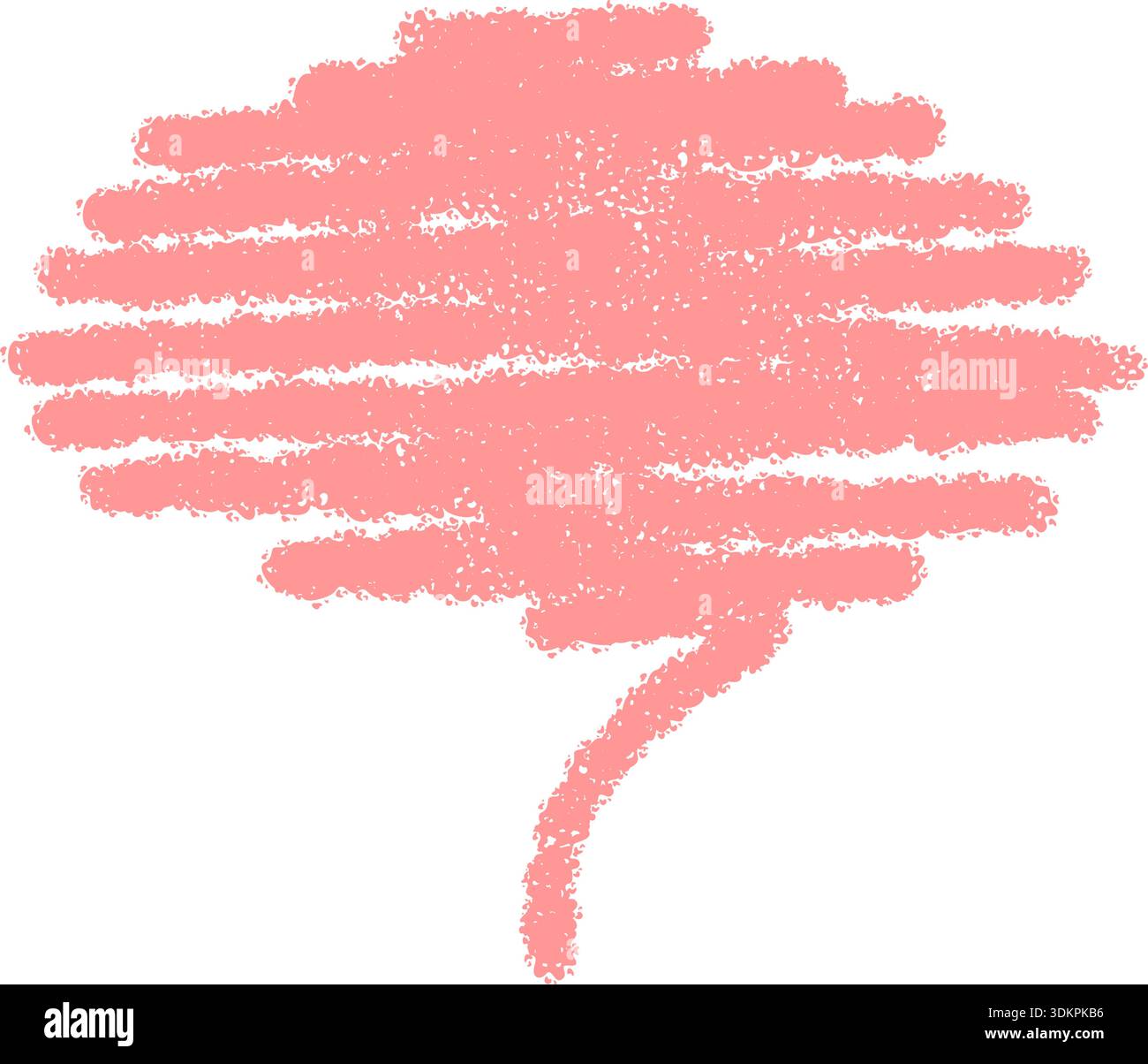 Pink Crayon Sketch Speech Balloon Stock Vector