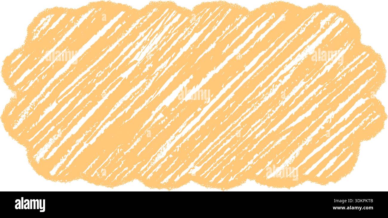 Groovy Crayon Scallop Rectangle Border Stock Vector