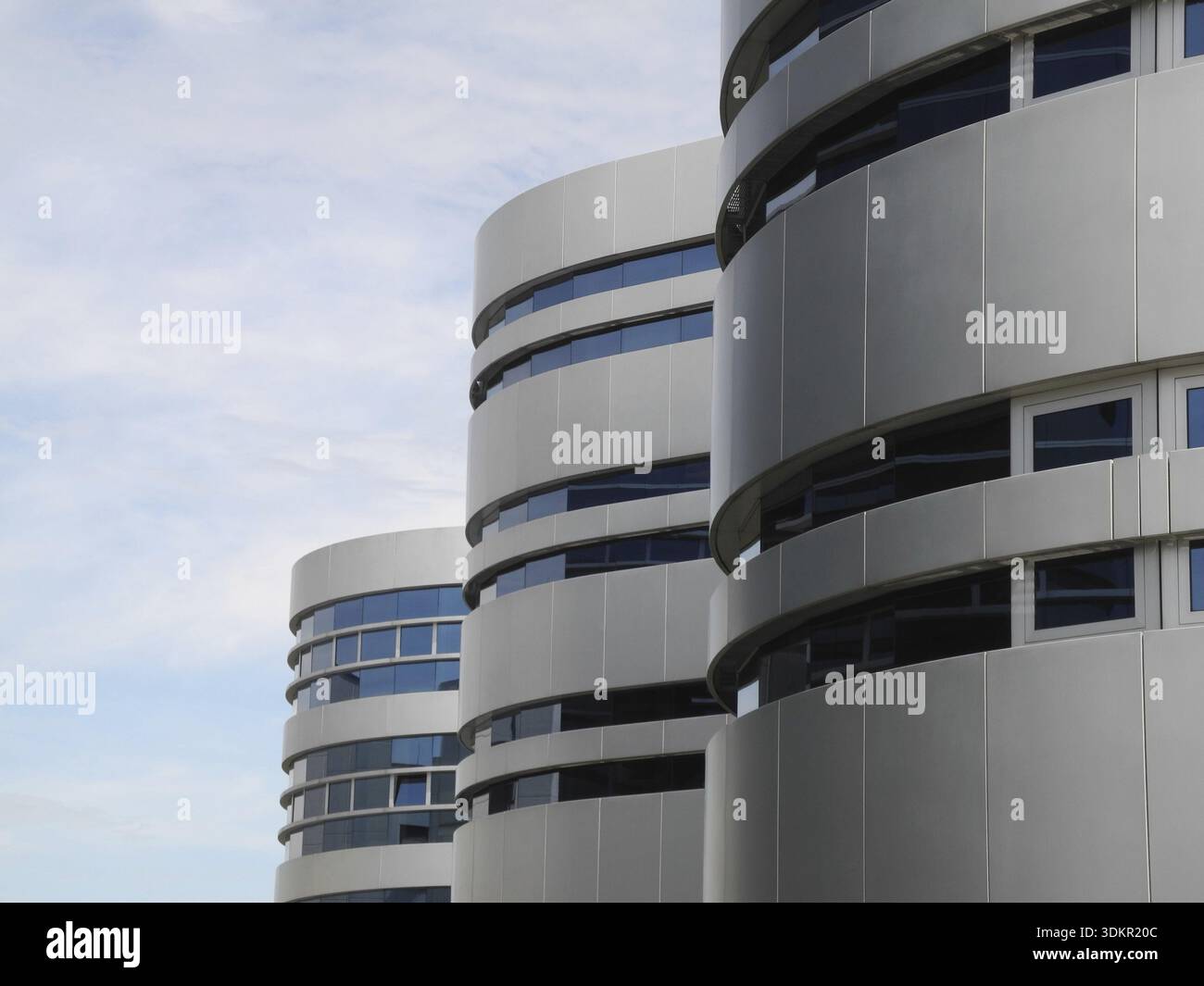 Office building, business, round, high-rise building, facade, building ...