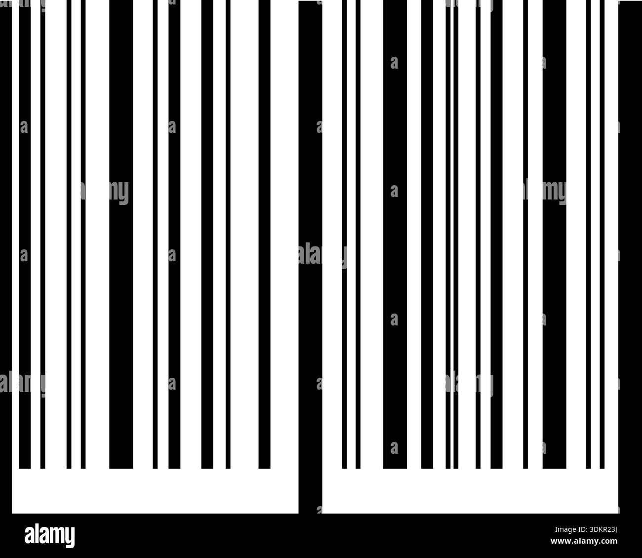 Blank barcode sticker template isolated on white background. Bar code label. Visual data digital representation with product or manufacturer Stock Vector