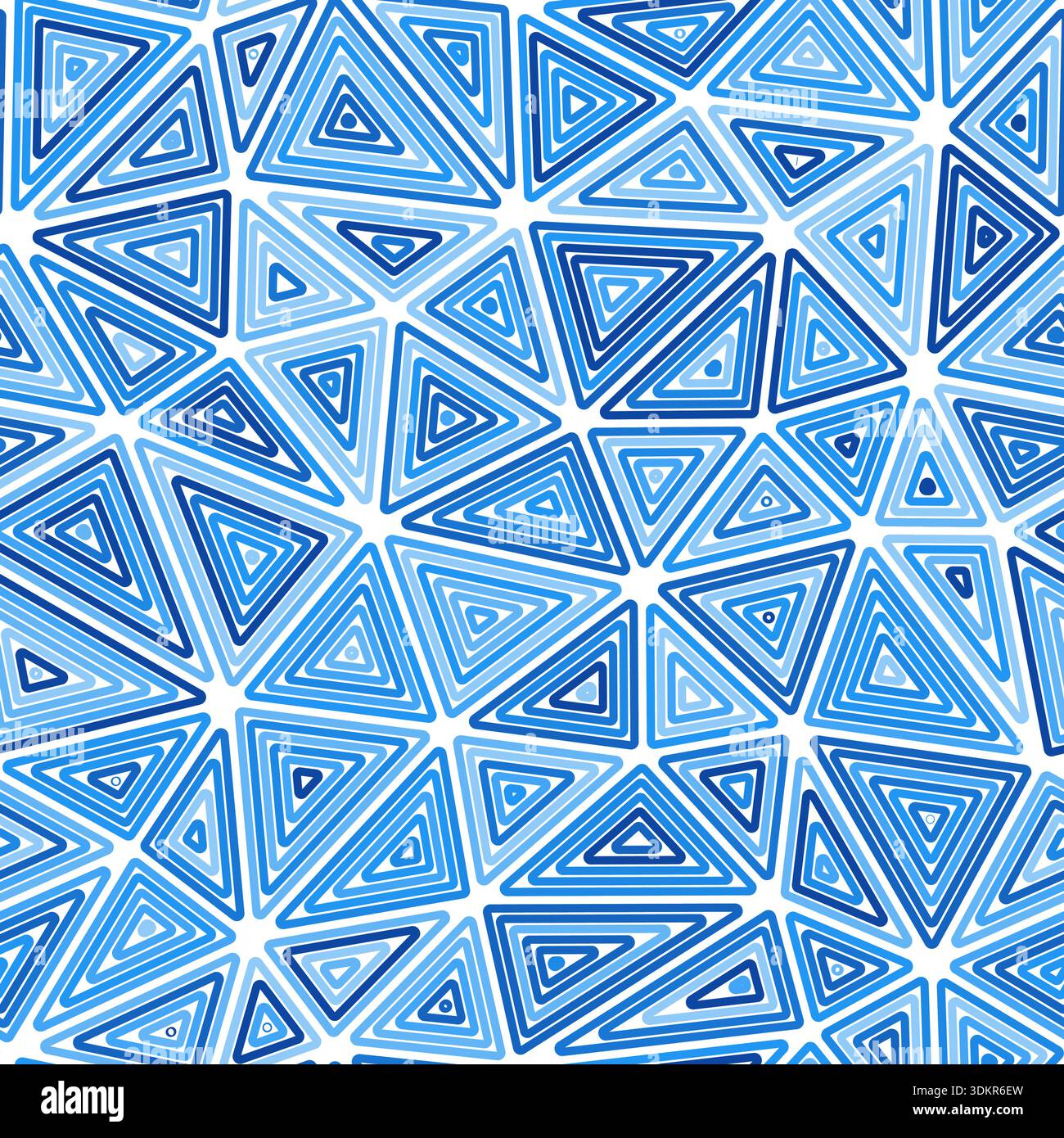 Triangulation geometric shapes background. Multiple repeated inner triangles. Large triangle sizes. Monotone colored style. Seamless pattern. Stock Vector