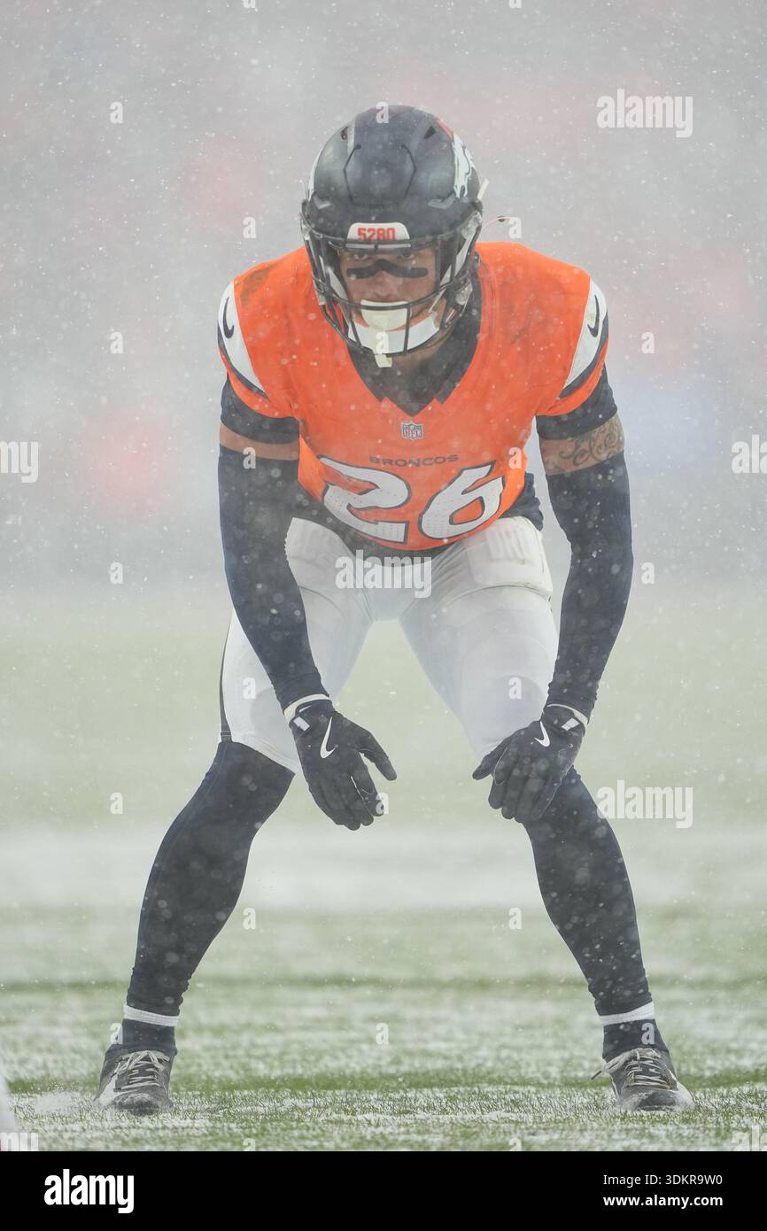 Denver Broncos safety Devon Key (26) runs a play against the New ...