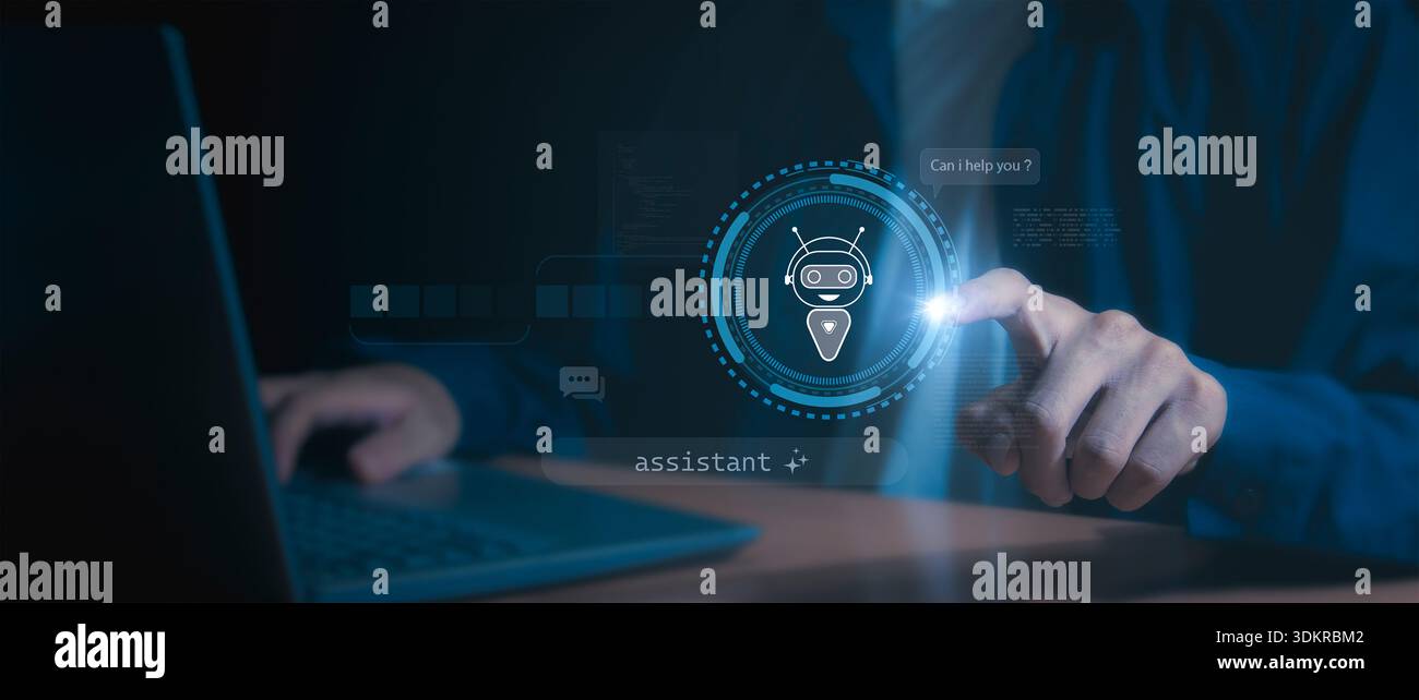 AI Idea Generation and Technology Connection Stock Photo