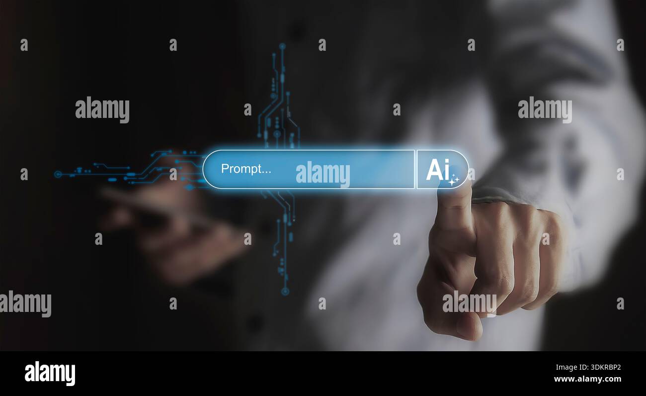 AI Idea Generation and Technology Connection Stock Photo