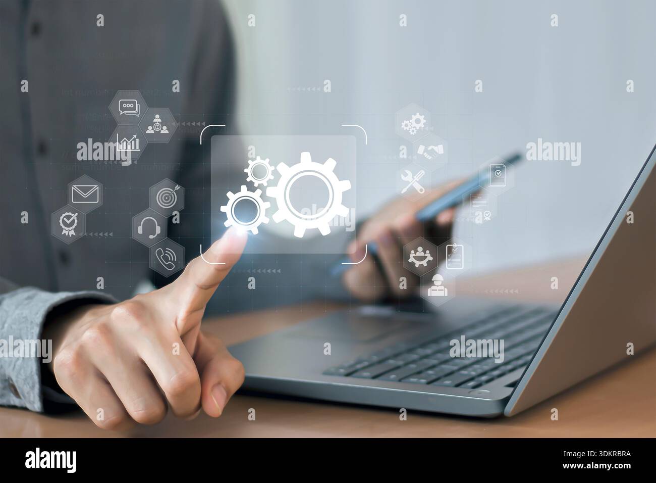 Automation workflow optimization ideas industrial business process marking Stock Photo