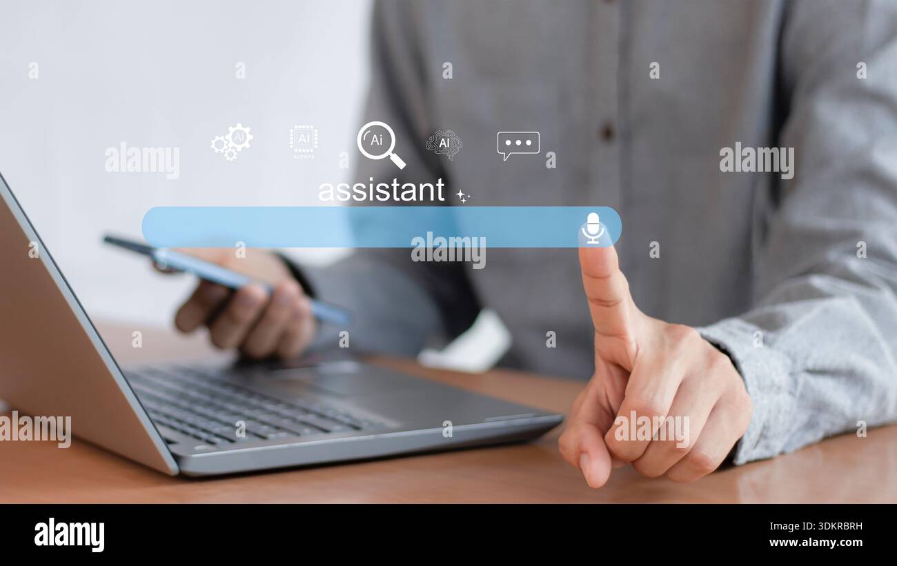 AI Idea Generation and Technology Connection Stock Photo